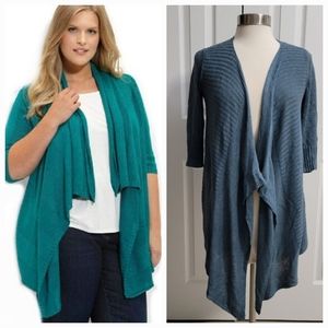Eileen Fisher Linen Silk Drape Cardigan Blue Women’s XS 31” Length